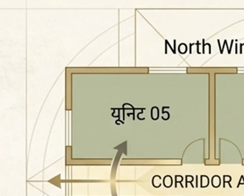 Cluster plan showing the North Wing with Unit 05 marked